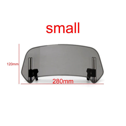 Universal Motorcycle Windshield Extension - Adjustable Clamp-On Windscreen Spoiler Deflector for All Bikes