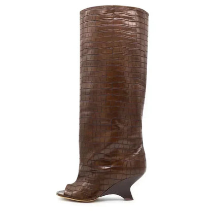 Women’s Knee-High Open Toe Boots 34-44 - 2026 Spring/Summer Chunky High Heel Fashion Boots