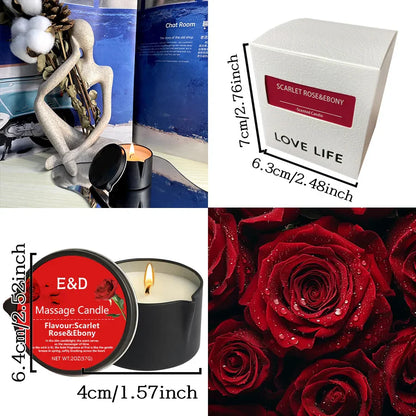 Massage Oil Candle – Aromatherapy Stress Relief Scented Candle for Skin Moisturizing & Spa Relaxation Luxury Home Wellness Candle