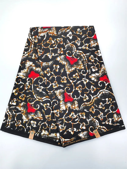 African Real Wax Ankara Fabric - 100% Cotton 6 Yards Nigerian Print Party Dress Sewing Material