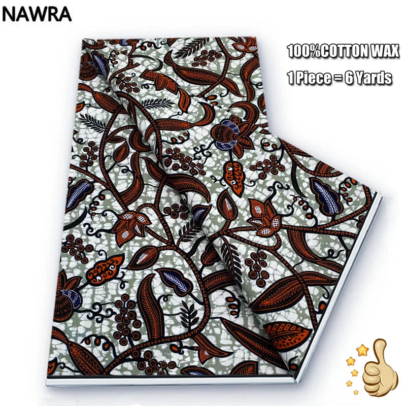 2026 African Real Wax Print Fabric - 100% Cotton Nigerian Ghana Style Pagne for Women