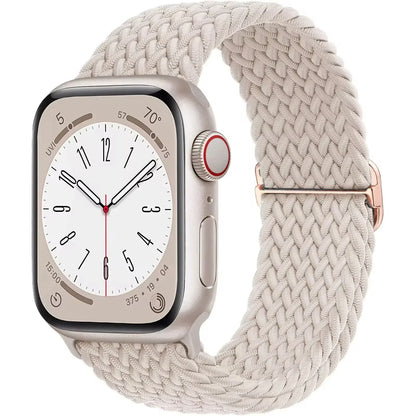 Braided Solo Loop Apple Watch Ultra Band – Elastic Nylon Adjustable Strap for iWatch SE, Series 3–9 (38mm–49mm) Bracelet Band