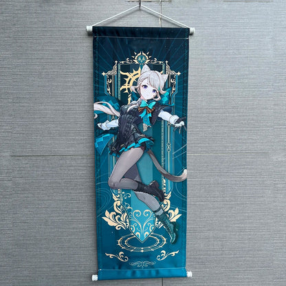 Hot Game Impact Scroll Canvas – Cartoon Heroes Wall Hanging Poster for Cosplay, Halloween, Xmas Decor & Gifts