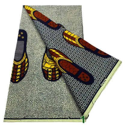 African Wax Print Fabric - High-Quality Cotton Ankara Gold Print Pagne for Wedding & Dress Sewing
