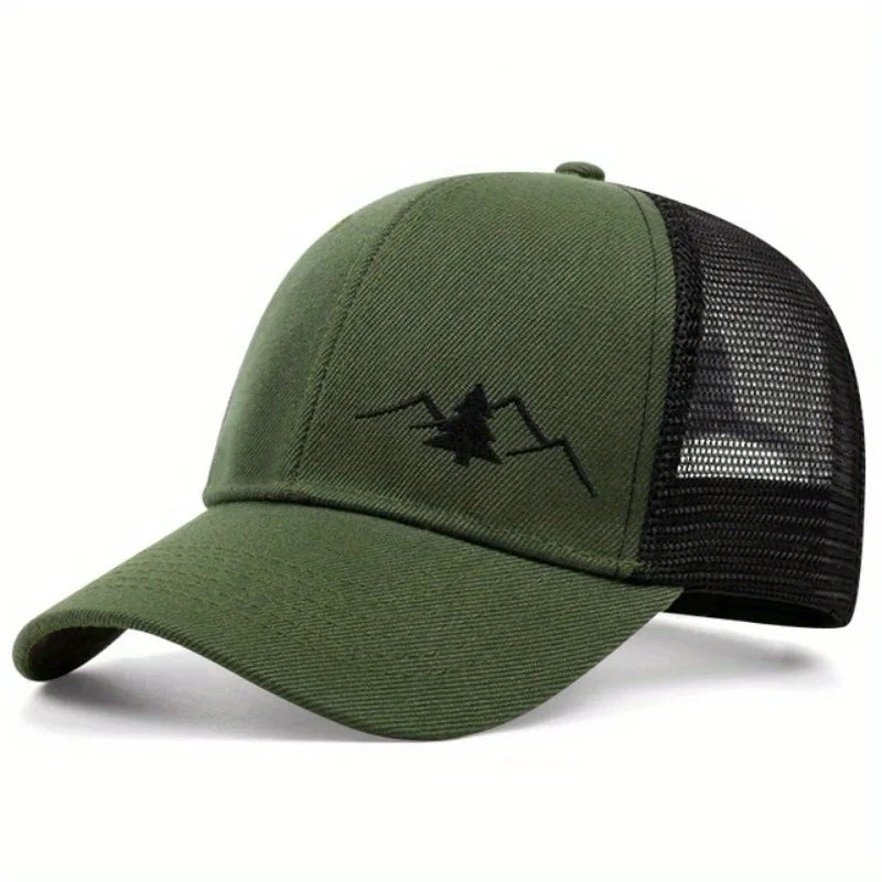 Men’s Mesh Baseball Cap - Breathable Outdoor Sports Sunshade Hat with Adjustable Duckbill Design
