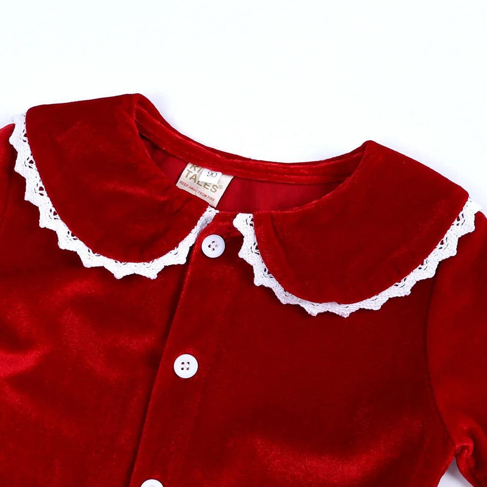2025 Kids Christmas Pajama Set – Velvet Loungewear Long Sleeve Sleepwear for Boys & Girls