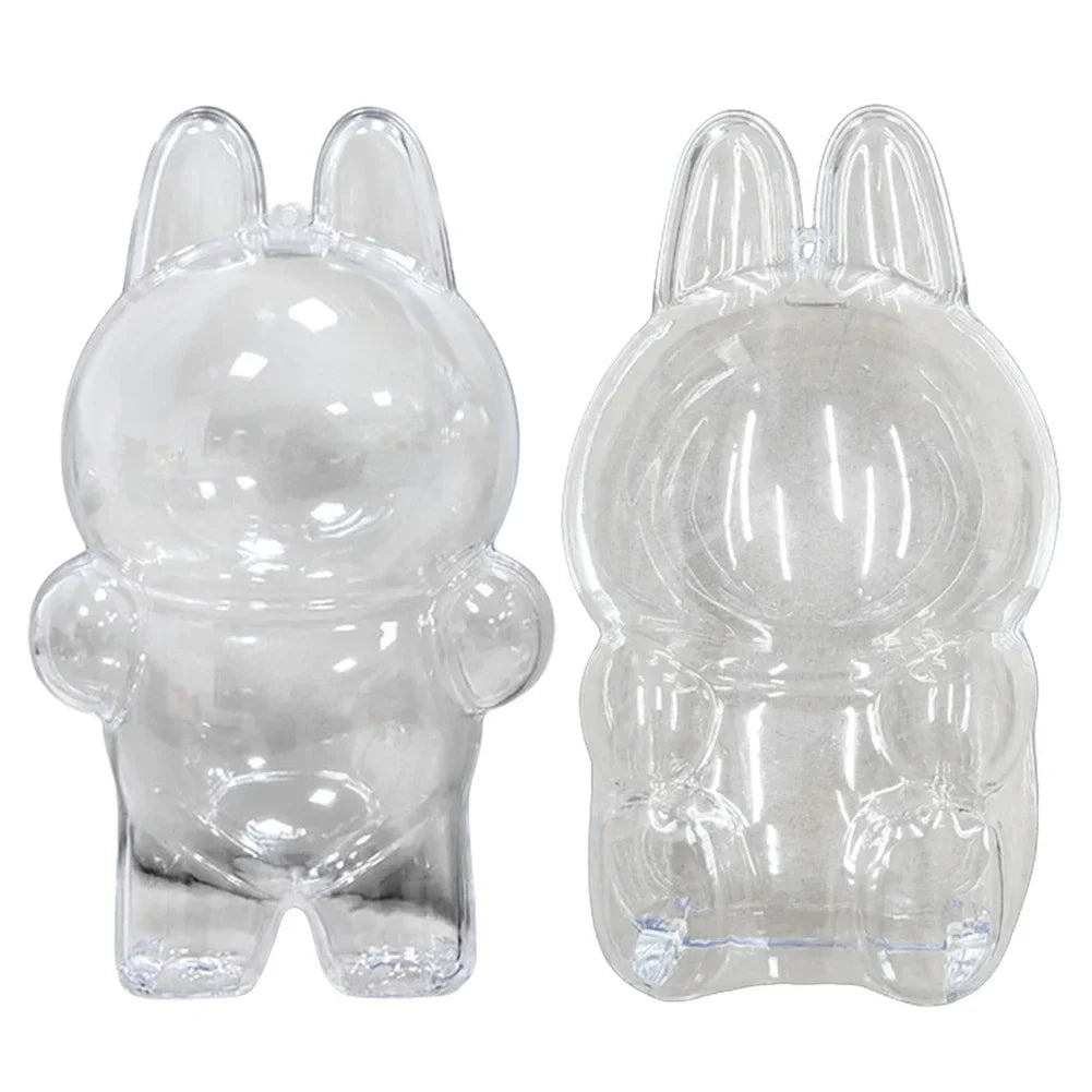 17cm Labubu Transparent Protective Cover - Monster Toy & Elf Doll Storage Display Box