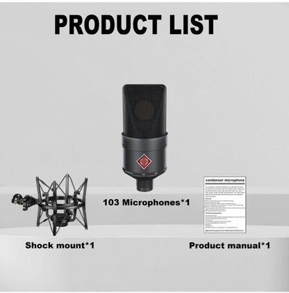 TLM 103 XLR Condenser Microphone – Professional Cardioid Mic for Recording, Podcasting, Voice Over, and Streaming