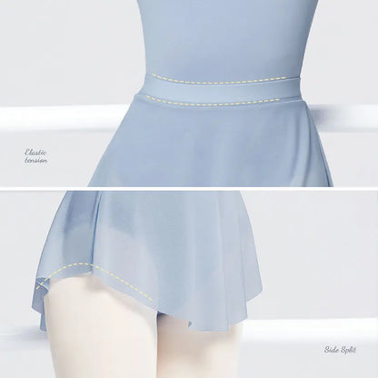 Women's Ballet Dance Skirt - Side Split Soft Mesh Elastic Tutu Wrap Skirt