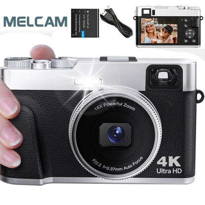 4K Digital Camera – Auto Focus, 48MP Vlogging Camera for YouTube, Anti-Shake Video, Viewfinder, Flash & 16X Zoom