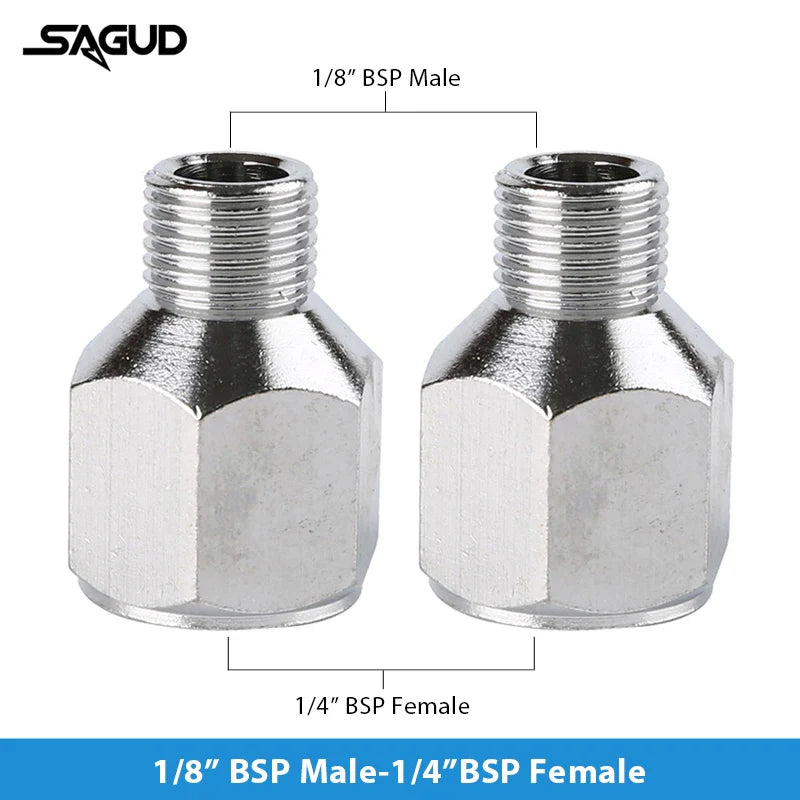 SAUGD 9PCS Airbrush Adapter Fitting Replacement Kit – Coupling Connectors for Compressor & Airbrush Hose