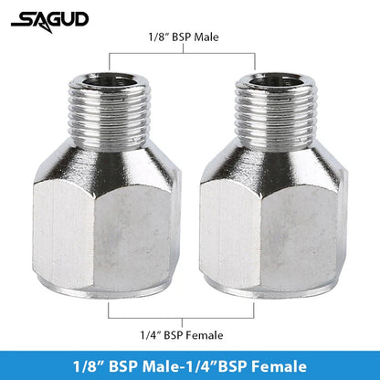 SAUGD 9PCS Airbrush Adapter Fitting Replacement Kit – Coupling Connectors for Compressor & Airbrush Hose