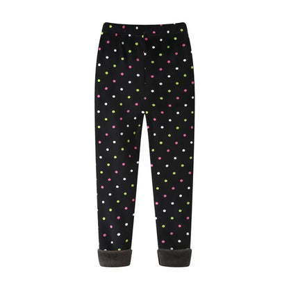 Girls Warm Velvet Leggings Pants (4–13Y) – Autumn Winter Thickened Star Print Kids Stretch Trousers Baby Girl Thermal Skinny Pants