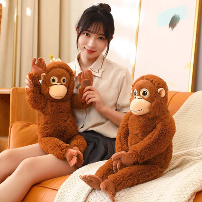 Cartoon Gorilla Plush Toy - Soft Stuffed Monkey Doll Backpack Charm Room Decor & Kids Gift