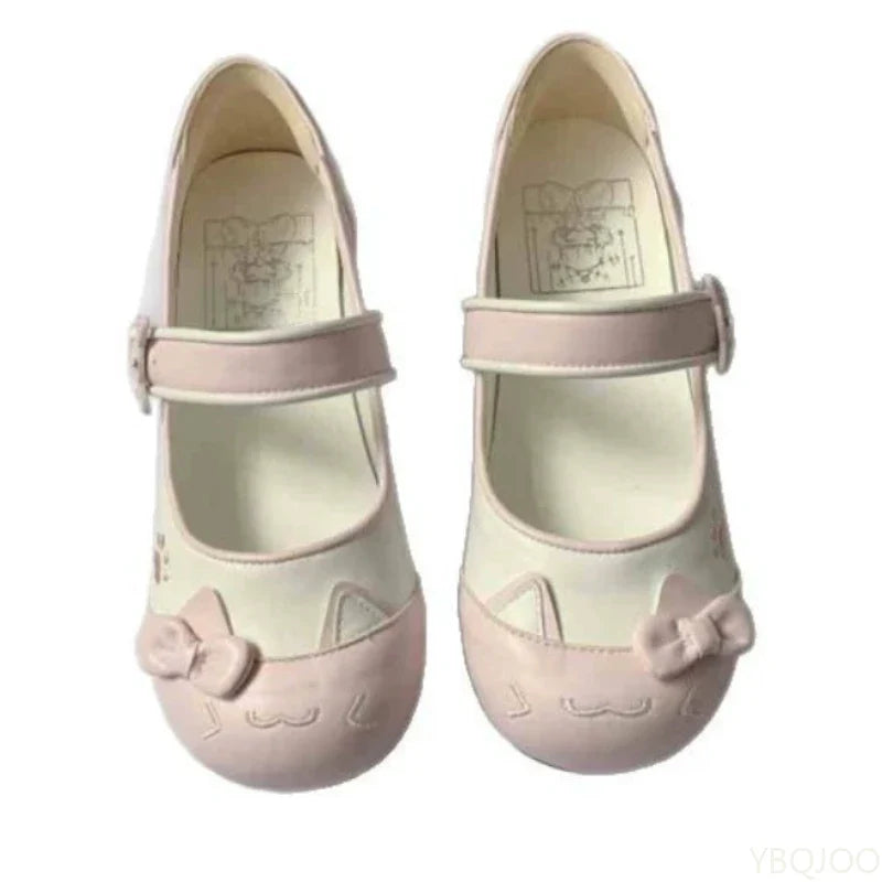 Spring Autumn Confused Kitten Round Head Shoes – Cute, Comfortable Low-Follow Women’s Flats