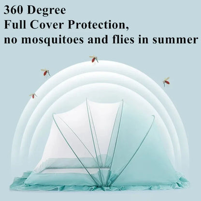 Portable Baby Mosquito Net Bed - Foldable Infant Crib with Cotton Pillow & Travel Bedding