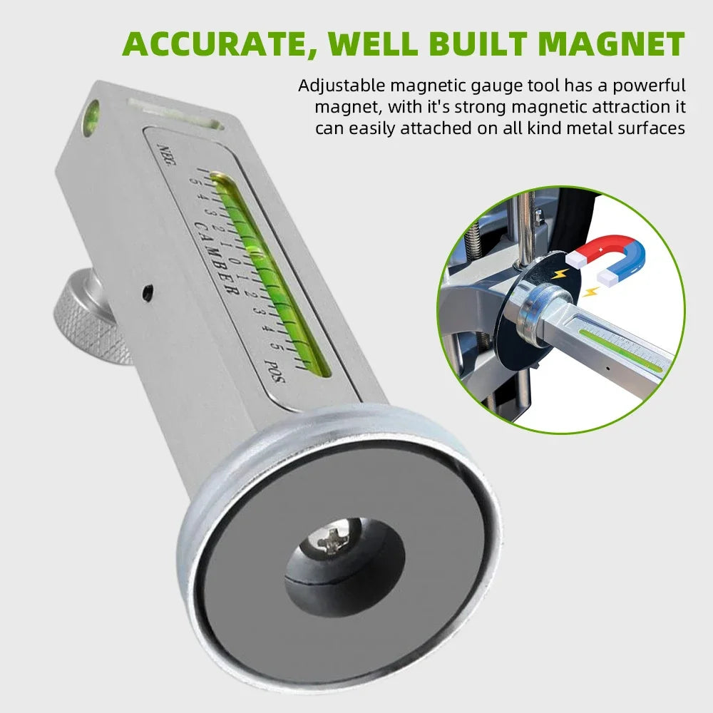 Automobile 4-Wheel Magnetic Level Camber Gauge Tool – Adjustable Wheel Alignment & Wheel Positioning Tool for Car Repair