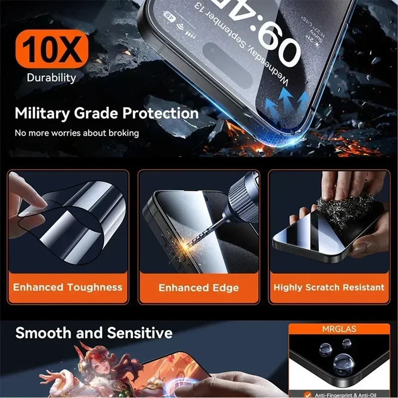 Anti-Spy Privacy Screen Protector for iPhone 11–16 Series – Dust-Free Glass for Pro Max, Mini, Plus, XS, XR, 7, 8