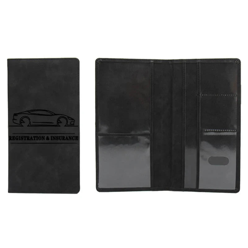 Car Registration & Insurance Holder – Leather Driving License Cover, Auto Documents Storage Bag & Credit Card Holder