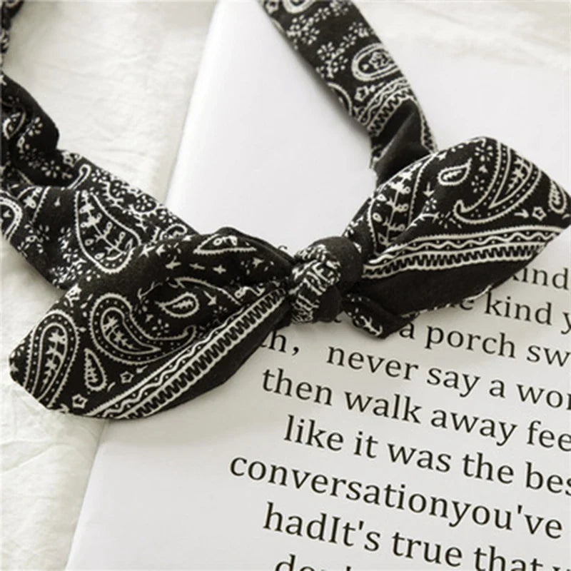 Vintage Boho Suede Headbands for Women – Soft Solid Print Cross Knot Elastic Hairbands & Bandanas for Girls