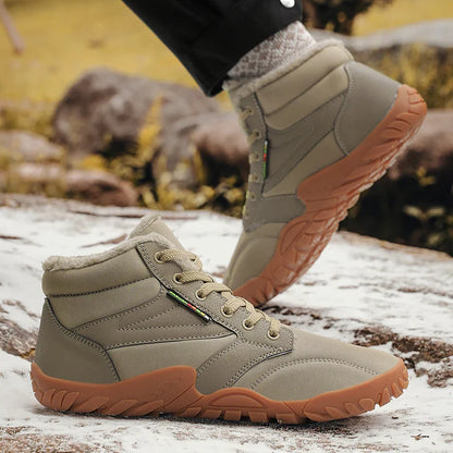 Men's Winter Boots – Snow Barefoot Outdoor Non-Slip Warm Fur Ankle Boots, Lightweight Hiking Sneakers in Plus Sizes