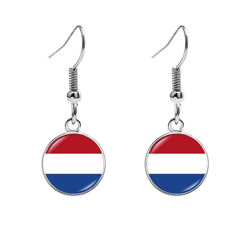 France National Flag Earrings - Multicolor Country Flag Jewelry for Women, Travel Pride & Celebration Gifts