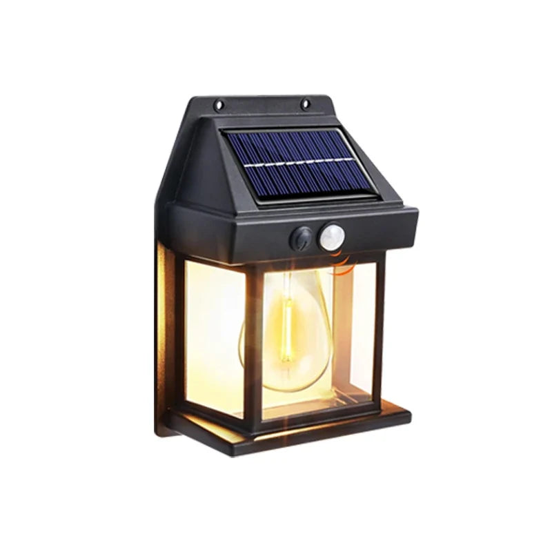 Solar Motion Sensor Wall Light - Waterproof Outdoor LED Garden Yard Lamp with 3 Lighting Modes