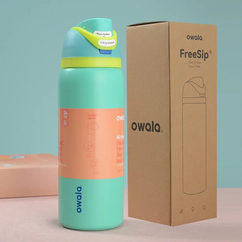 Owala Cup Vacuum Flask – Stainless Steel Thermal Mug for Hot & Cold Drinks, Coffee Tumbler & Thermos