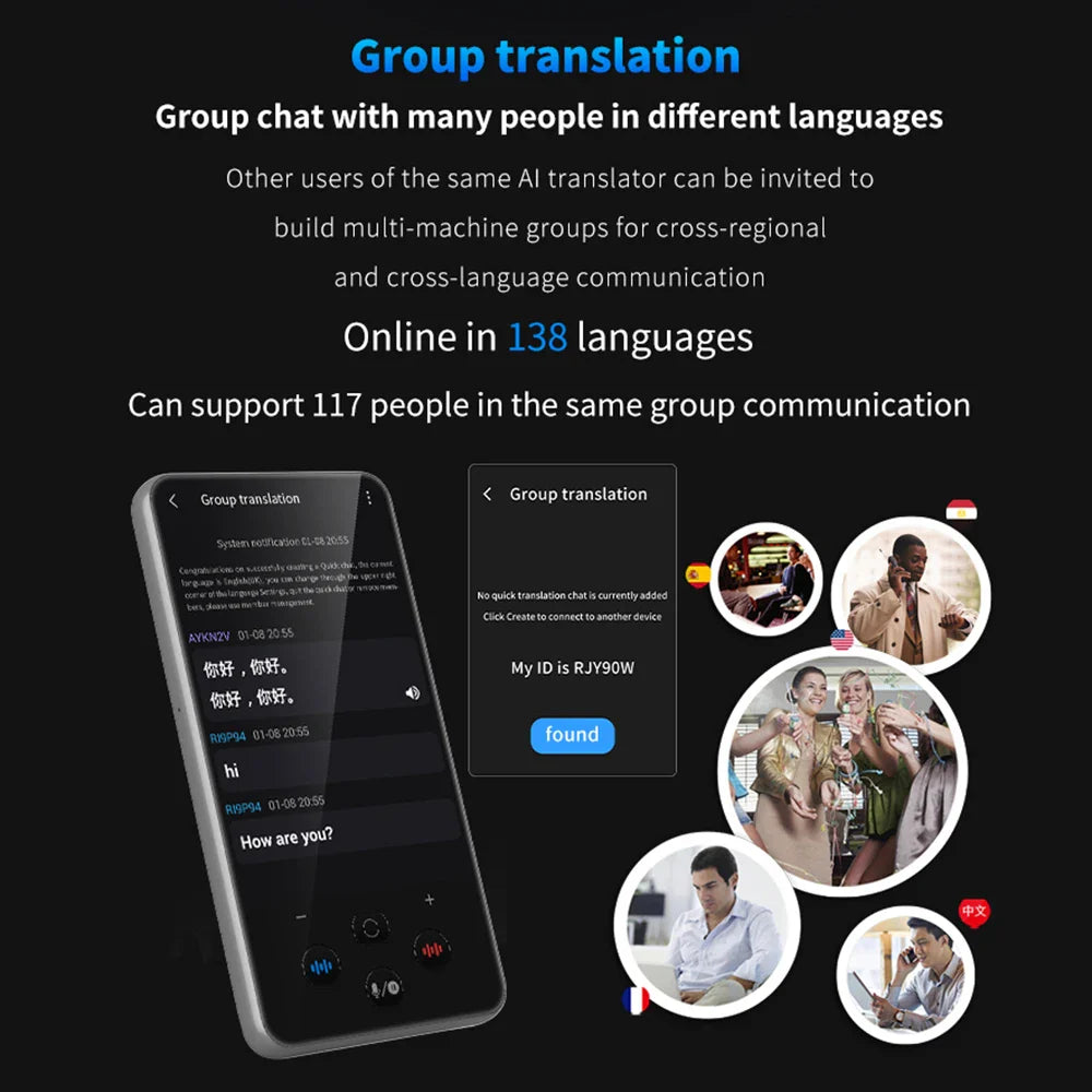 S85 Pro Language Translator Device - 138 Languages, 4-inch Screen, Voice & Video Recording, Offline Translation, 8GB Storage & 2000mAh Battery