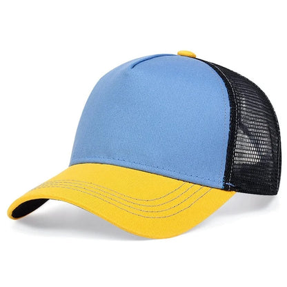 Lightweight Mesh Baseball Cap - Solid Color Breathable Summer Sun Hat for Men & Women