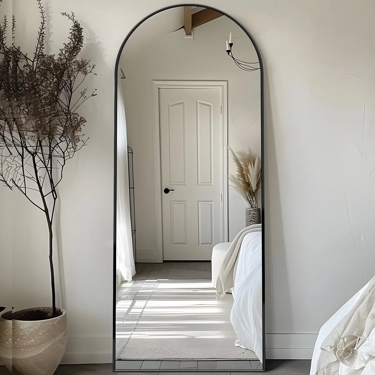 58"x18" Full-Length Floor Mirror — Oversized Rectangular Full Body Mirror with Stand for Bedroom, Living Room & Cloakroom