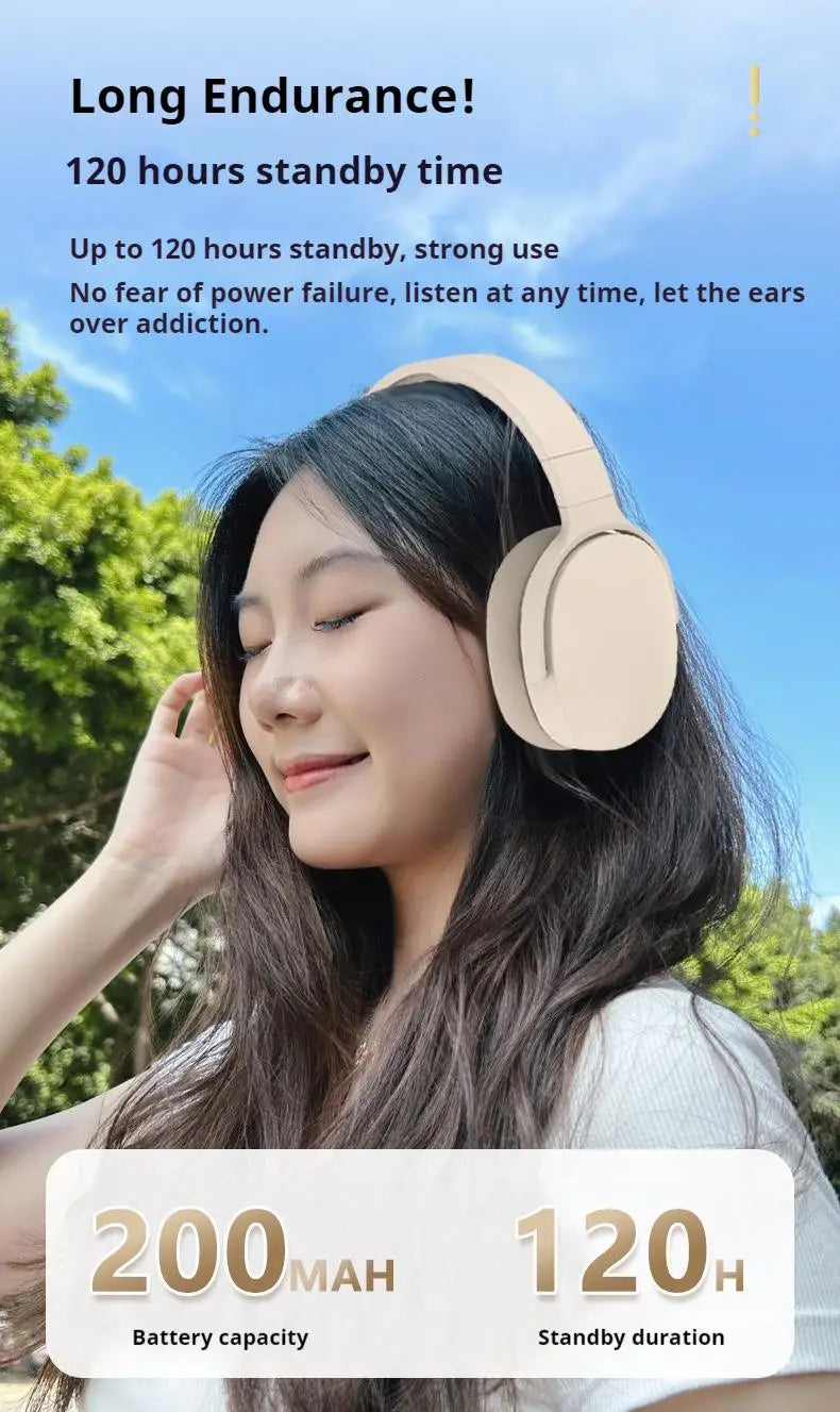 #P2961 Wireless Bluetooth 5.3 Headphones – Over-Ear HiFi Stereo Sports Earphones with TF/AUX Music Player & HD Mic
