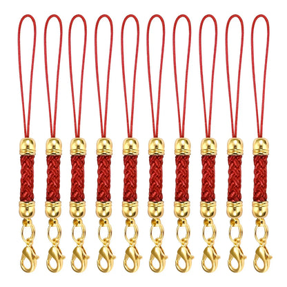 10Pcs Lanyard Strap Set - Lobster Clasp Rope Keychain Hooks Mobile Charms & Key Ring Accessories