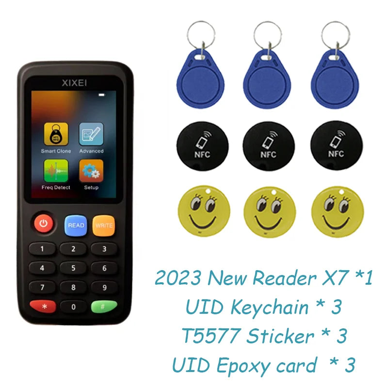 X7 Smart Card Reader RFID Copier IC ID Token Duplicator 125kHz Badge Writer 13.56MHz NFC Programmer