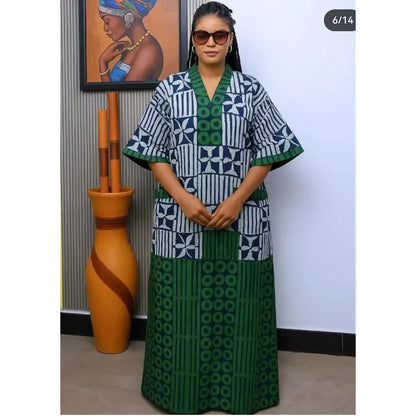 2026 Plus Size African Maxi Dress - Traditional Dashiki Ankara Kaftan Gown