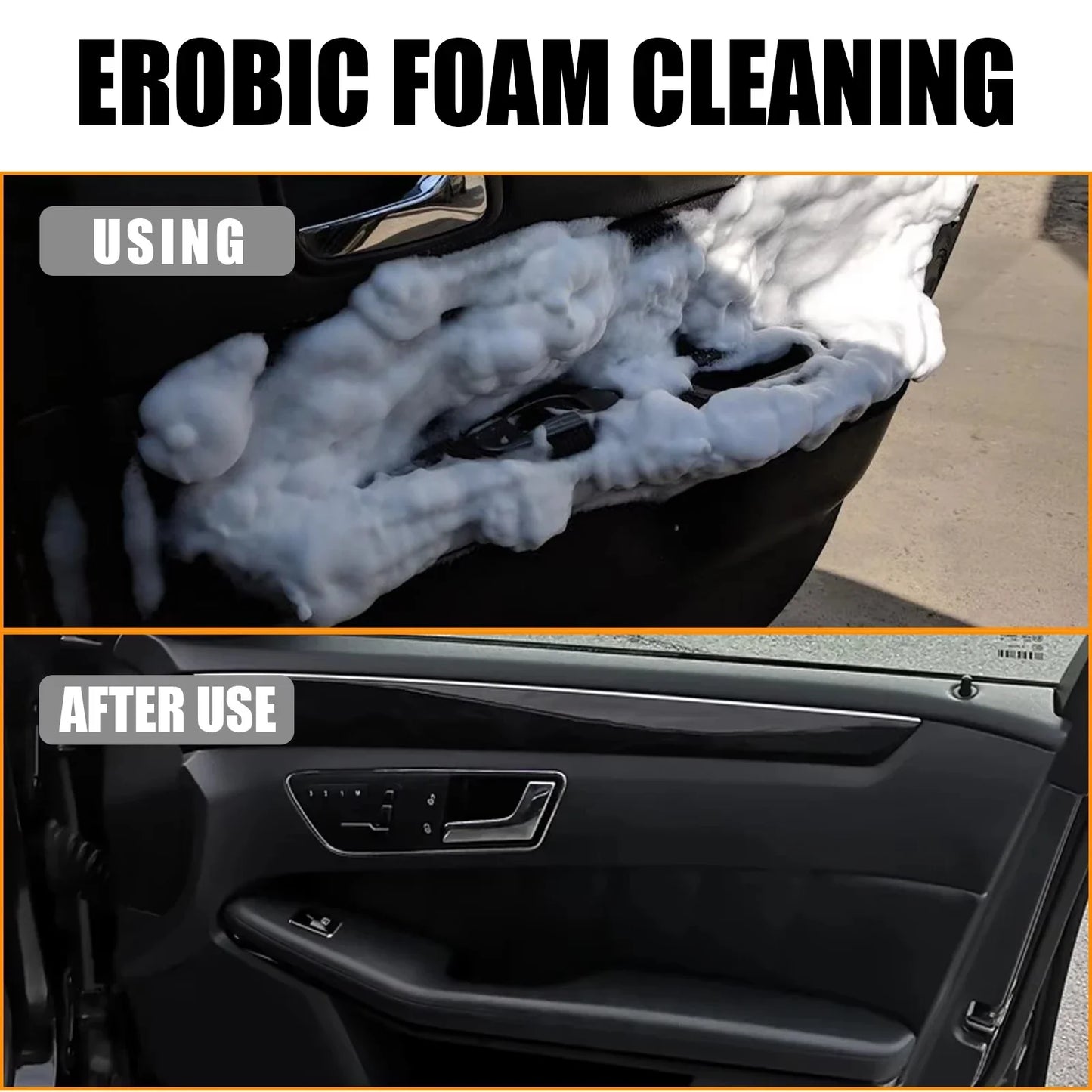 2-in-1 Foaming Car Seat Cleaner – Fast Stain Removal Fabric Cleaning Spray for Auto Seats & Upholstery, No Water Wash Needed