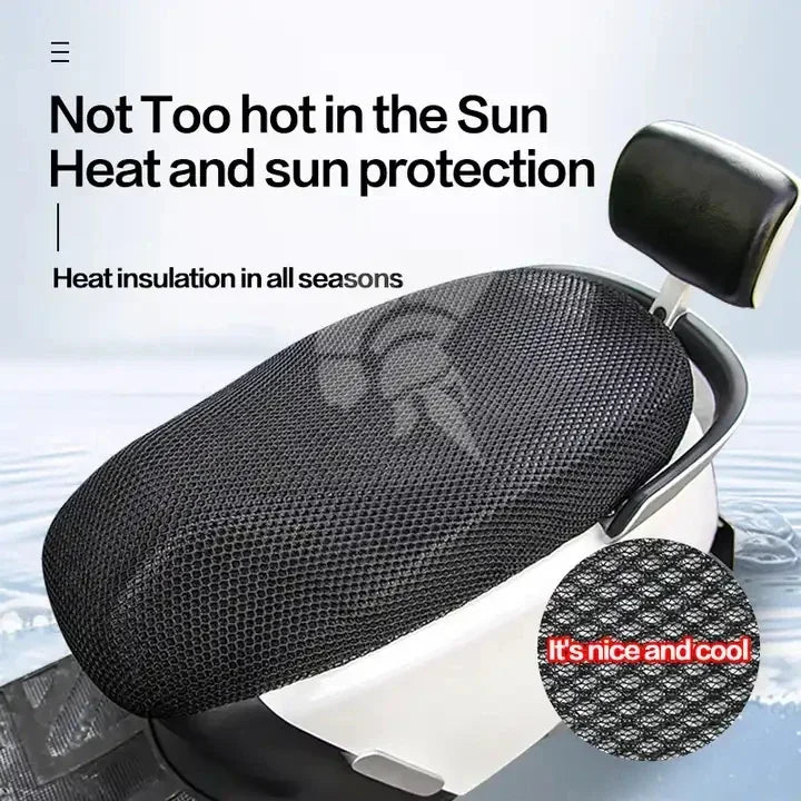 3D Mesh Motorcycle Seat Cover – Anti-Skid, Breathable Summer Cushion for Scooter and Electric Bike