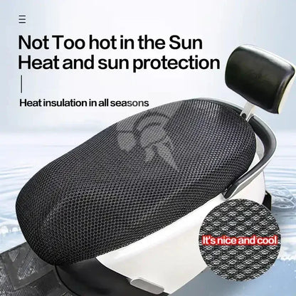 3D Mesh Motorcycle Seat Cover – Anti-Skid, Breathable Summer Cushion for Scooter and Electric Bike