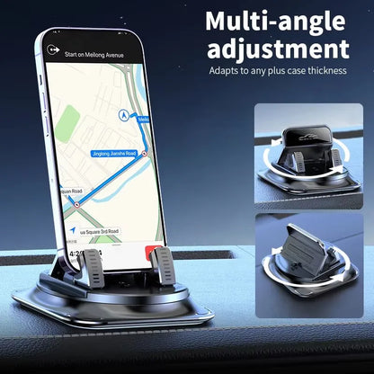 Anti-Slip Dashboard Phone Holder - 360° Rotating Universal Car Mount for GPS Navigation and Smartphones