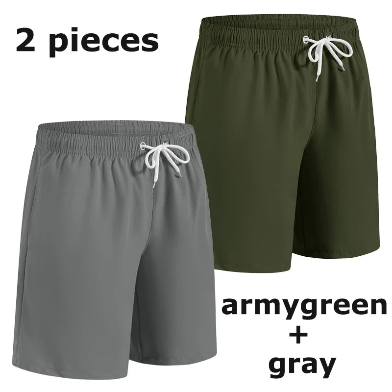 Men’s Quick Dry Swim Trunks – Summer Beach Board Shorts with Side Pockets Mesh Lined Swimwear Bathing Suit