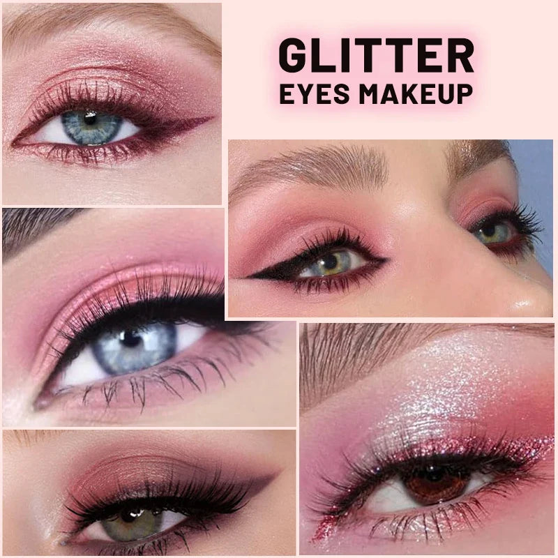 9-Grid Red Eyeshadow Palette – Purple Glitter, Pearlescent Matte & Shimmer Long-Lasting Eye Makeup for Women