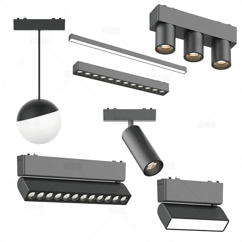 Smart Home Tuya Dimming 6mm Ultra-Thin Ceiling Mount Magnetic Track Light, 48V Slim Surface Mounted Linear Light