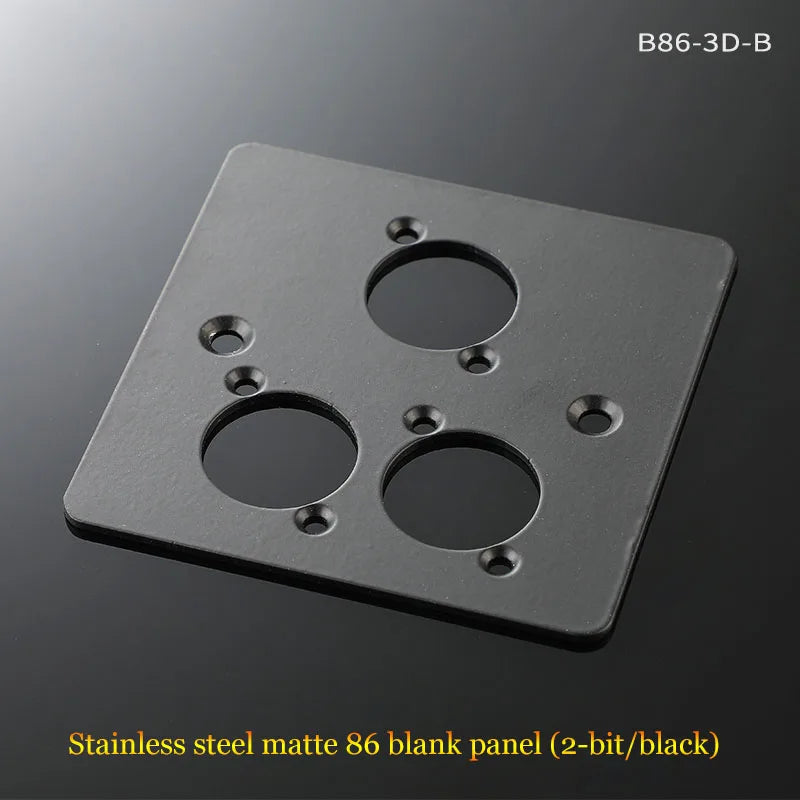86 Panel Power Box Module - D Type 1/2/3/4 Hole Brushed Matte Blank Plate for XLR HDMI USB BNC VGA RJ45 Connections