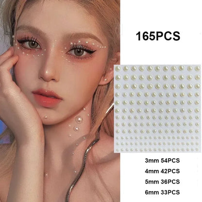 165PCS Non-Piercing Lip, Nail & Body Stickers – Self-Adhesive, Waterproof, Reusable Fake Jewelry for Lip, Eyebrow, Nose & Belly Button
