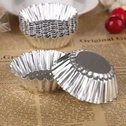 Non-Stick Egg Tart Mold Set (10/20/30PCS) – Durable Aluminum Baking Cups for Mini Tarts, Pies, Cupcakes & Muffins