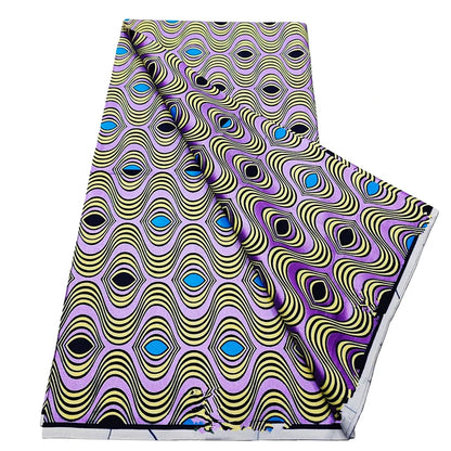 African Real Wax Print Fabric - 6 Yards 100% Cotton Ghana Ankara Loincloth Material
