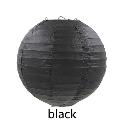Round Paper Lantern Hanging Ball Decor for Wedding & Birthday Party, DIY Lampion Craft Supplies in White, Red & Blue