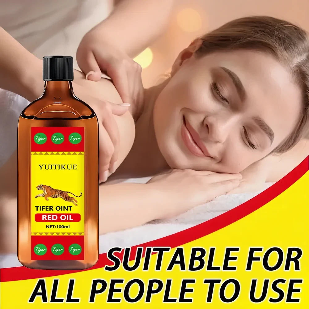 Tiger Red Oil 100ml - Muscle & Joint Massage Oil for Sports, Daily Use & Relaxation