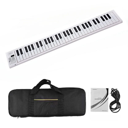 61 Key Foldable Electronic Piano - Portable Keyboard with LED Display, Built-In Battery & Musical Instrument Features