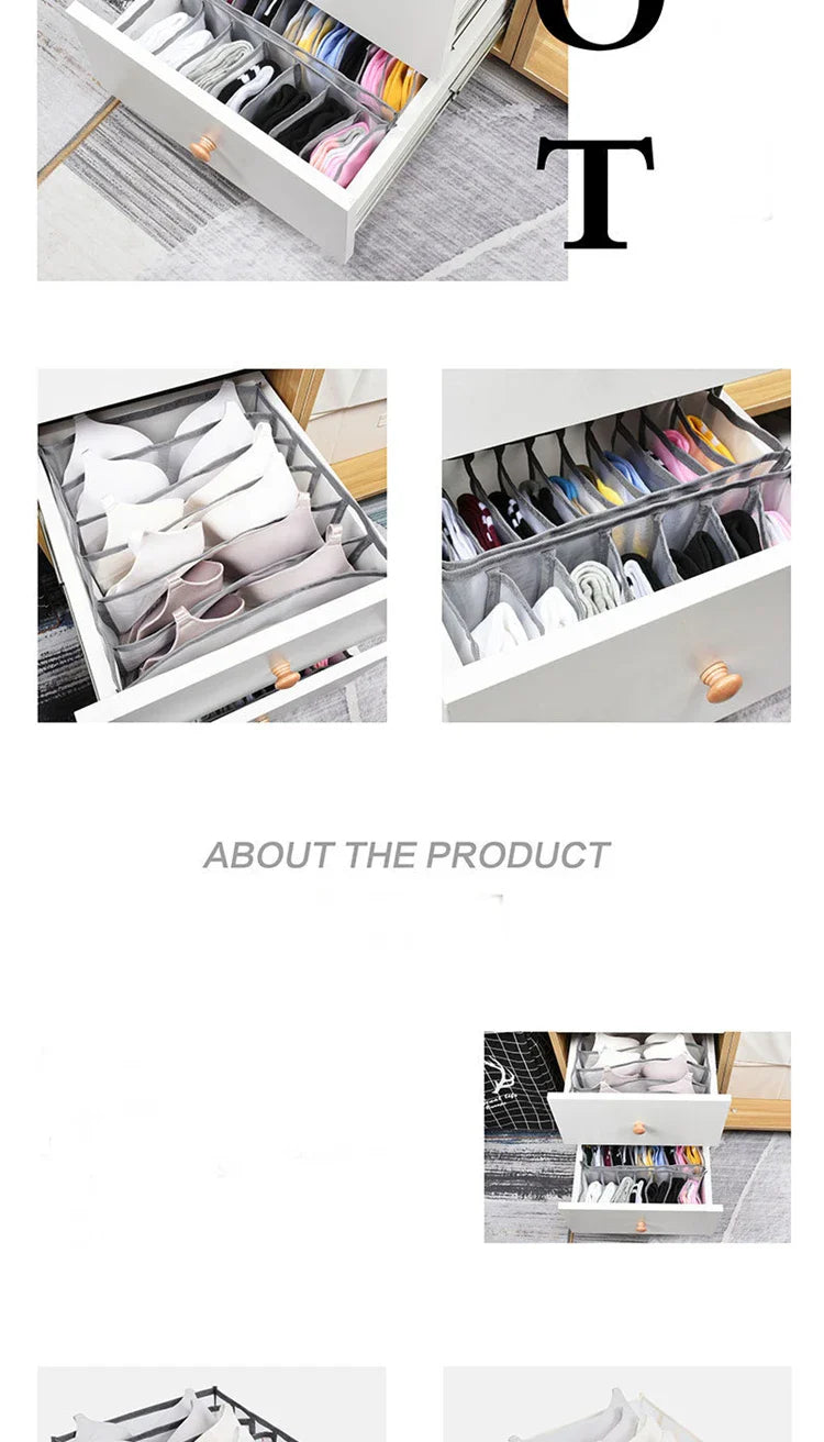 Underwear & Socks Organizer Box – Drawer Dividers for Bras, Pants, Scarves, Ties, Jeans, and Clothing Storage